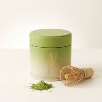 Lege verzegelde 30 gram Matcha blikjes in groene kleur, luxe hete-stempel bedrukking, 50 gram Matcha busjes voor voedsel en fruitpoeder