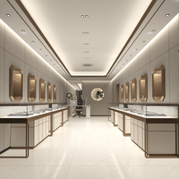 Vitrine à bijoux de luxe moderne sur pied avec éclairage LED, portes en verre trempé et serrures sécurisées