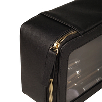 Pochette de luxe personnalisée avec logo, lettres, fermeture éclair, pour les voyages, trousse de toilette, en cuir PU transparent, sacs à cosmétiques, sacs à maquillage
