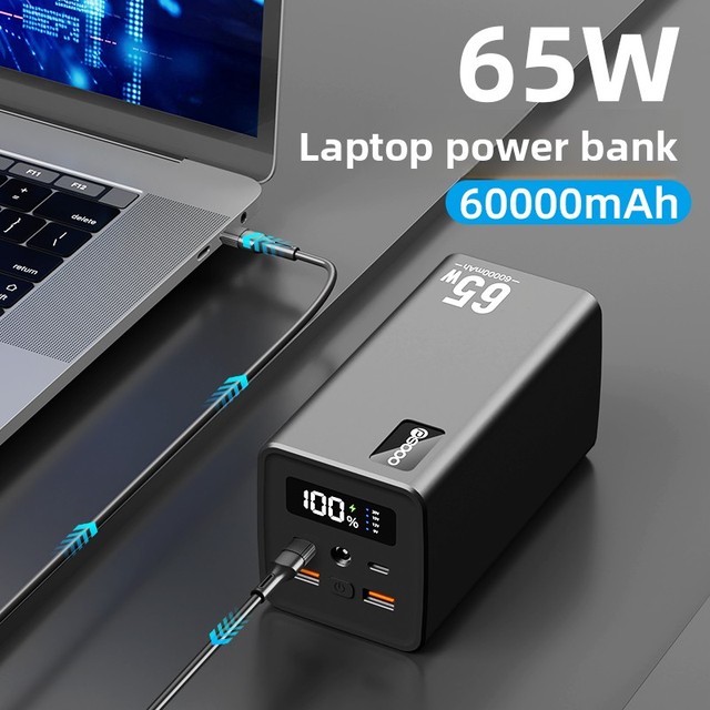 Suibo High Quality Outdoor Super Fast Charging 100W 60000Mah Led Display USB/DC All One Portable Charger Laptop Power Bank