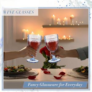 Verres à vin bleus <span class=keywords><strong>champagne</strong></span>, gobelets vintage, verres à eau et à jus colorés en relief – Vente en gros pour mariages et fêtes, best-seller - Product Image 5