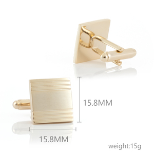 Cổ Điển Giá Thấp Sang Trọng Mens Mạ Vàng Hai-Tone Thiết Kế Quảng Trường Brass Mens Khuy Măng Sét Đồ Trang Sức - Product Image 3