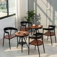 Meubles de restaurant de style rétro, table et chaises compactes pour café, 4 places, meubles de restaurant, table et chaise