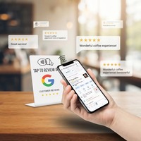 Carte en acrylique personnalisée pour avis Google avec code NFC QR, étiquette plastique pour évaluer l'expérience, avis 5 étoiles pour entreprises