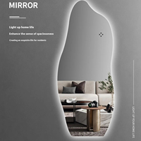 Internet-Miroir pleine longueur en forme de nuage rouge illuminé Design moderne Entrée de la maison Tenture murale Dressing Miroir intelligent