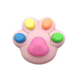 Stylo fluorescent en forme de griffe de chat de dessin animé mignon papeterie stylo fluorescent étudiant stylo de marquage de couleur - Product Image 2