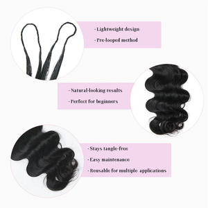Extensions de cheveux brésiliens Remy sans nœuds, pré-séparées, à tisser, ondulées, prêtes à la permanente, 100 % cheveux humains - Product Image 3