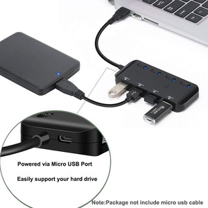 USB <span class=keywords><strong>Hub</strong></span> 3.0 Powered siêu mỏng Splitter <span class=keywords><strong>HUB</strong></span> 4 cổng USB <span class=keywords><strong>HUB</strong></span> với cung cấp điện - Product Image 3
