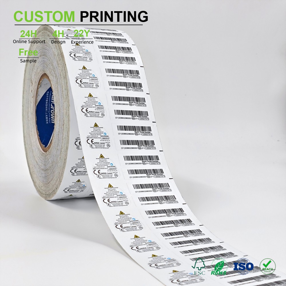 Silver Foil Holographic Durable Printing Roll Label Custom Metallic Effect Cosmetic Container Factory Promotion Laminate UV