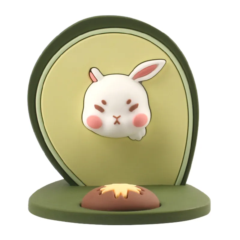 CWC New OEM Custom PVC Cartoon Cute Bunny Adjustable Desk Stand Accessories Portable Universal Tablet Cell Mobile Phone Holder
