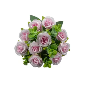 Di alta qualità 10 teste di seta fiori di rosa per il Bouquet da sposa di Rose di denaro artificiale Bouquet