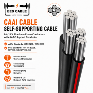 <span class=keywords><strong>Cable</strong></span> Autoportante CAAI de 0.6/1kV, <span class=keywords><strong>Cable</strong></span> Aéreo Agrupado Autoportante de Aluminio XLPE con Mensajero AAAC - Product Image 3