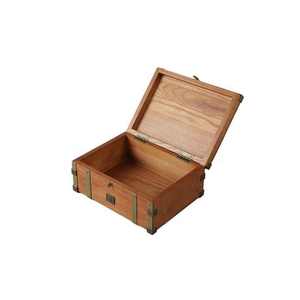 Luxury Handmade Wood MDF Rectangle Storage Keepsake <b>Boxes</b> <b>Lock</b>-Vintage Design Natural Finish Metal Plate Detail Gift Craft Pack - Product Image 3