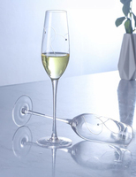 Flûte à champagne transparente avec motif cœur, verre à vin mousseux à long pied, coffret cadeau pour mariage et anniversaire