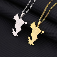 Collier chaîne carte de la ville de Mayotte en acier inoxydable plaqué or 18 carats émail drapeau de Mayotte collier chaîne pendentif carte