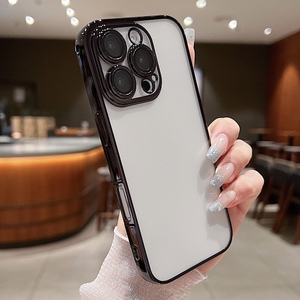 Placage de luxe Transparent Lentille Protection TPU Antichoc Téléphone étui pour <span class=keywords><strong>iphone</strong></span> 17 16 15 14 Plus 13 12 11 Pro Max X XR <span class=keywords><strong>7</strong></span> 8 Couverture Arrière - Product Image 3