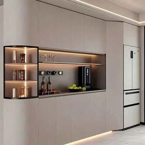 Modern Luxury Living Room <b>Storage</b> <b>Cabinets</b> Customizable <b>Wooden</b> Dining Side Display <b>Cabinets</b> for Villa Home Stainless Steel - Product Image 6