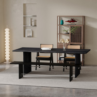 Bureau d'étude à domicile Table longue en bois massif Design minimaliste vintage Table à manger moderne Meubles de maison Table de cuisine