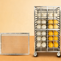 Chariot de cuisson vapeur professionnel en acier inoxydable multi-niveaux pour dim sum, avec plateaux/plats à vapeur assortis