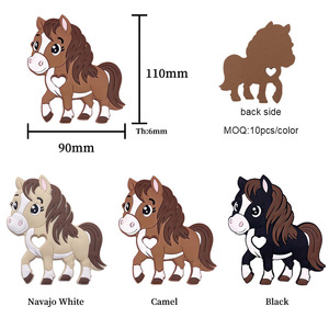 Cuentas de silicona de grado alimenticio con diseño de caballo del zodíaco, para mordedores, cuentas para ensartar, cuentas para insertar en bolígrafos, al por mayor - Product Image 2