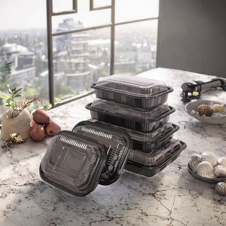 Vacuum Packing Process Food Grade Vacuum Formed Plastic Container With Lid Disposable Takeaway ...