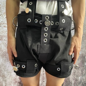Ensemble de Bretelles de Contention Noires Verrouillables pour le Haut du Corps, avec Shorts Anti-Démontage et Verrous Magnétiques, pour Patients, Soins Médicaux et Asile, ABDL - Product Image 3