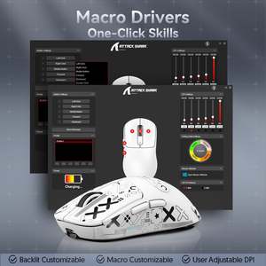 Ratón Inalámbrico para Juegos Attack Shark X3 Pro, PAW3395, 26000 DPI, Frecuencia de Sondeo de 8000 Hz, Ultraligero de 49 g, 3 Modos: BT/2.4G/Cableado, RGB - Product Image 6