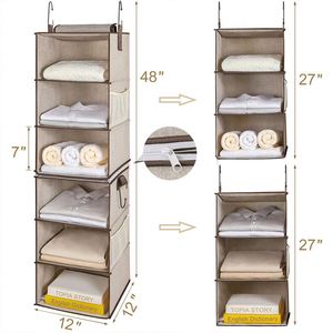 Organizadores Colgantes Separables de 3 Niveles, Bolsa de Almacenamiento Plegable de Tela para Colgar Sobre la Puerta para Ropa - Product Image 2