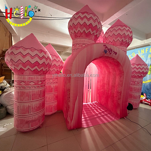 Arche d'anniversaire de la <span class=keywords><strong>princesse</strong></span> <span class=keywords><strong>Cendrillon</strong></span>, château gonflable rose, toile de fond - Product Image 3
