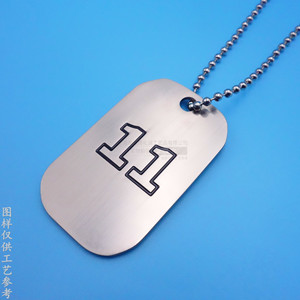 Zinc Alloy <b>Dog</b> <b>Tag</b> With Beaded Chain <b>Custom</b> Metal Logo For Clothing Accessories - Product Image 2