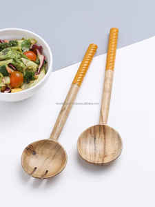 Juego de Cubiertos de Resina y Madera de Diseño Moderno para Servir Ensaladas, con Mango Largo Chapado en Oro con Pulido Espejo para Cocina Moderna - Product Image 6