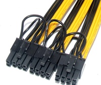 بكيي PCI-E 3*8 (6 + 2) دبوس موصلات مع 250 المحطة * 2 الخائن السلطة وصلة كابل 12AWG + 18AWG 50 + 20 سنتيمتر