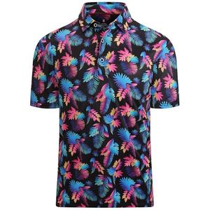 Chemises de golf pour hommes, haute élasticité, manches courtes, sans couture, évacuation de l'humidité, sensation de fraîcheur, uni, tricoté, imprimé - Product Image 1