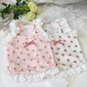 [618] Pet dropshipping kitten floral lace camisole thin <b>dog</b> <b>clothes</b> summer <b>small</b> <b>dog</b> vest <b>dog</b> <b>clothes</b> - Product Image 1