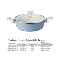 FLUXCHEF Marmite à soupe et à bouillon en alliage d'aluminium et céramique antiadhésive avec couvercle en verre, poignée en bakélite, compatible induction, sans PFOA