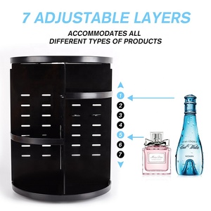 Ayarlanabilir makyaj atlıkarınca iplik tutucu depolama raf makyaj Caddy raf kozmetik organizatör 360 dönen makyaj organizatör - Product Image 3