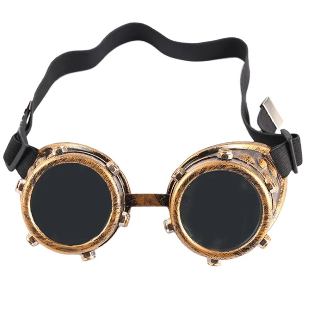 Custom Vintage Punk Gothic Steampunk Goggles UV400 Metal Frame Cosplay Welding Party Glasses Screw Nut Decoration for Men Women