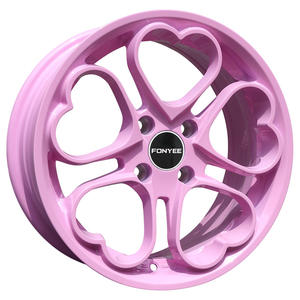 Rines Fonyee de Aleación de Aluminio Mag con Diseño de Corazón <span class=keywords><strong>Rosa</strong></span>, 4 Agujeros, 15 Pulgadas, 15x6.5, 4x100, para Automóviles de Pasajeros BMW, Tesla, VW - Product Image 1