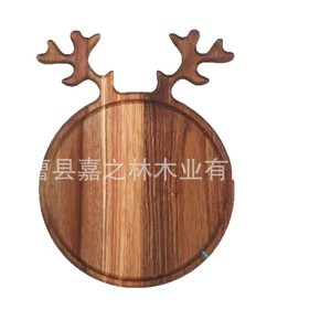 Jiazhilin Christmas Acacia Antler <b>Tray</b> Solid Wood <b>Snack</b> Serving Plate For Living Room Decorative Use - Product Image 3