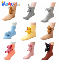Chaussettes en coton faites à la main au crochet, motif animal, mignonnes, pour femme, chaussettes mi-mollet, cadeau de Noël chaud pour l'hiver, vente en gros personnalisée