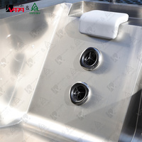 Vapasauna Hybrid Hot Tub Pemanas Kayu dan Listrik untuk 3 Orang Sistem Pijat Model Berdiri Bebas Kabinet Kayu Cedar Merah Modern untuk Hotel Luar Ruangan