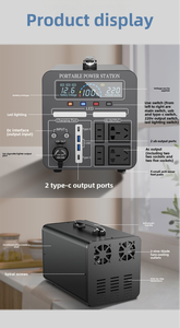 Meilleure vente Station d'alimentation portable MP7 1000W Lithium-ion Solaire MPPT Onde sinusoïdale pure Démarreur de voiture pour le <span class=keywords><strong>camping</strong></span> en plein air Voyage - Product Image 3