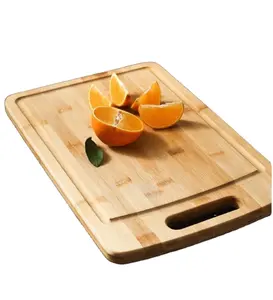 Tre gỗ Thớt hình chữ nhật thịt cắt khối phong cách thường xuyên với nước trái cây rãnh