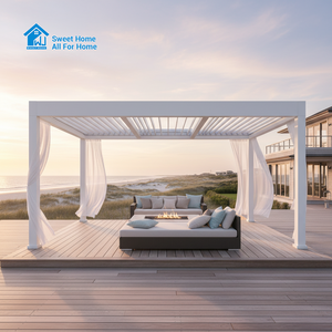 Pérgola de Aluminio para Jardín con Techo de Láminas Ajustables, Gazebo Impermeable para Patio Exterior, Toldo Bioclimático, Decoración de Jardín - Product Image 4