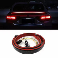 Nouveau coloré fibre de carbone course LED clignotant clignotant haute Position frein feu arrière 12V voiture arrière modifié atmosphère lampe