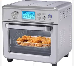 Gran nuevo diseño multifuncional inteligente comercial Cocina eléctrica Digital sin aceite freidora de aire horno cuadrado de aluminio comprar 21L 25L negro