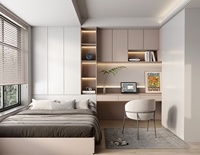 Ensemble de meubles de chambre à coucher modernes en bois pour enfants, personnalisable avec armoire intégrée et rangement, idéal pour appartement et maison de campagne