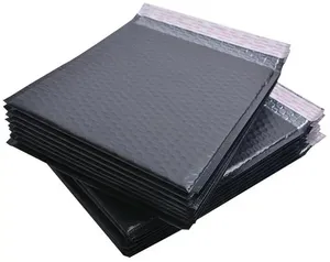 Low MOQ Poly Bubble Mailers Print Logo Air Polly Mailer Bags Padded Envelope Shipping Package Custom Black Bubble Mailer
