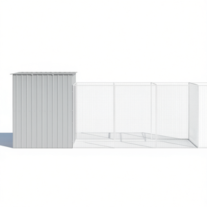 Cuccia per cani in acciaio zincato grigio chiaro 84.3x341.3x71.3 pollici, resistente, per esterni, per razze di grandi dimensioni - Product Image 1