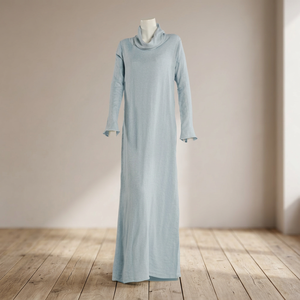 Designer Women's Modest Abaya With Fancy Cowl Neck Long Cotton Knit Beautiful Decent Colors Including Organic Cotton Option - Product Image 3
